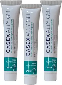 Pomada Ally Gel Hidrogel Casex 25g | 3 Unidades – Tratamento de Feridas, Úlceras, Cortes, Abrasões e Queimaduras