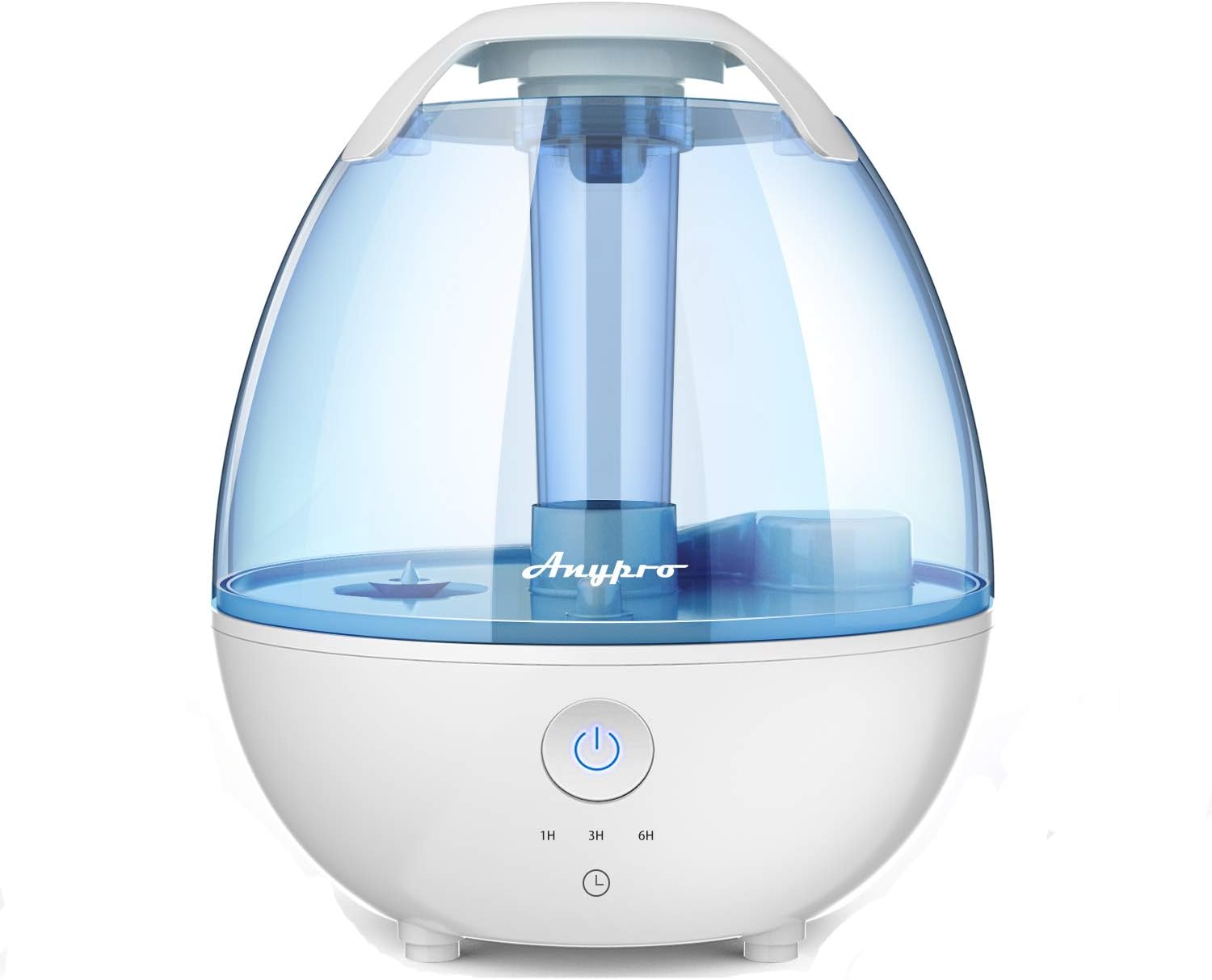 Anypro Cool Mist Humidifiers, 2 Liter Ultrasonic Humidifier w/Quiet, Timing, Waterless Auto-off and Night Light Function, Mist Humidifier with High Low Mist, for Babies/Bedroom/Home/Office