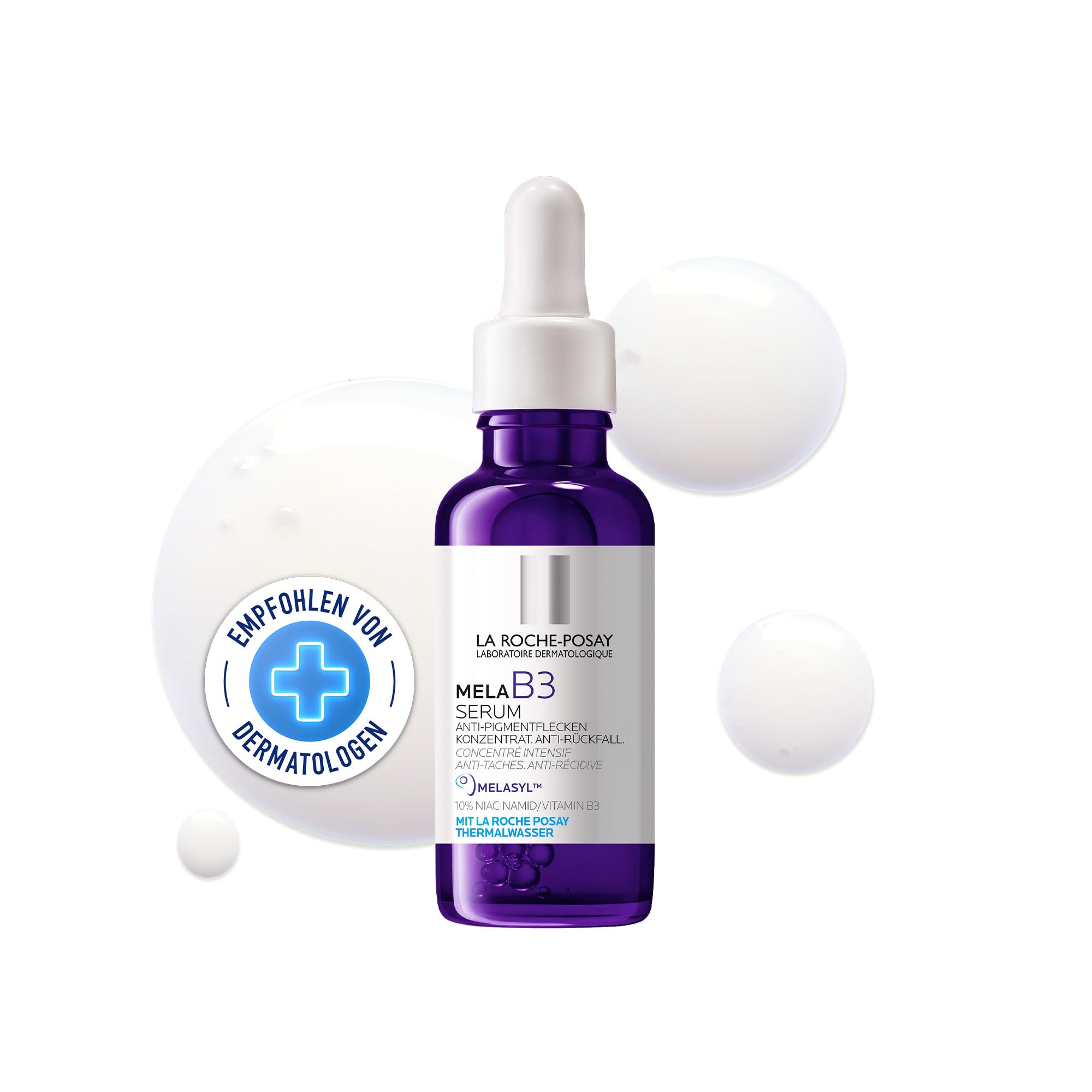 La Roche Posay Anti-Pigmentflecken-Serum für jede Haut, Mildert dunkle Flecken, Pigmentflecken, Altersflecken, Pickelmale, Anti-Rückfall-Wirkung, Mit Melasyl und Niacinamid, Mela B3, 30 ml