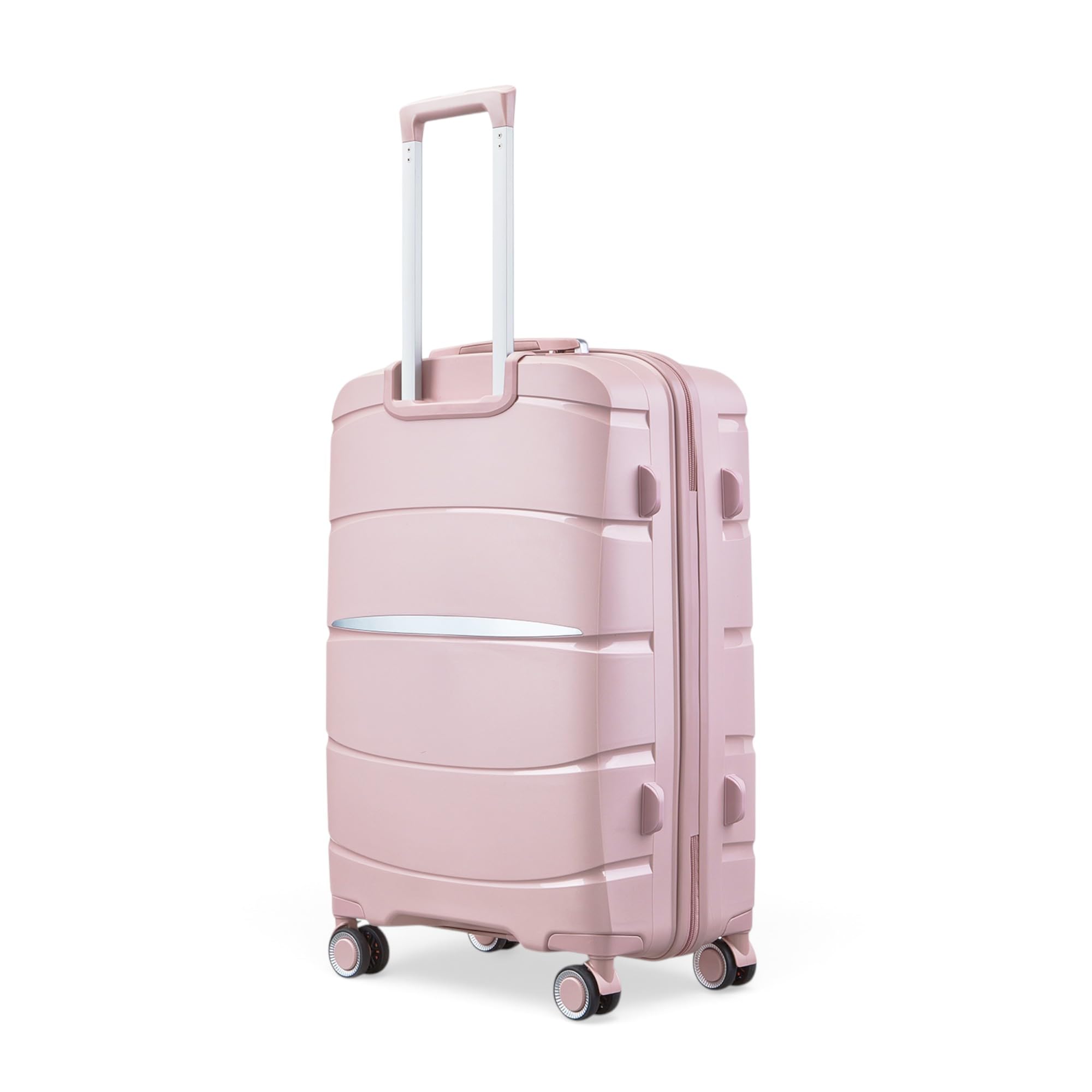 Grande Valise 75 cm Rigide Polypropylène - Valise Soute Avion Grande Taille XXL, 4 Roues Doubles Silencieuses, Serrure à Combinaison, Poignée Télescopique, 75 x 50 x 28 cm, Rose Gold