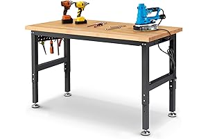 60 Inch Adjustable Height Workbench for Garage Home Office