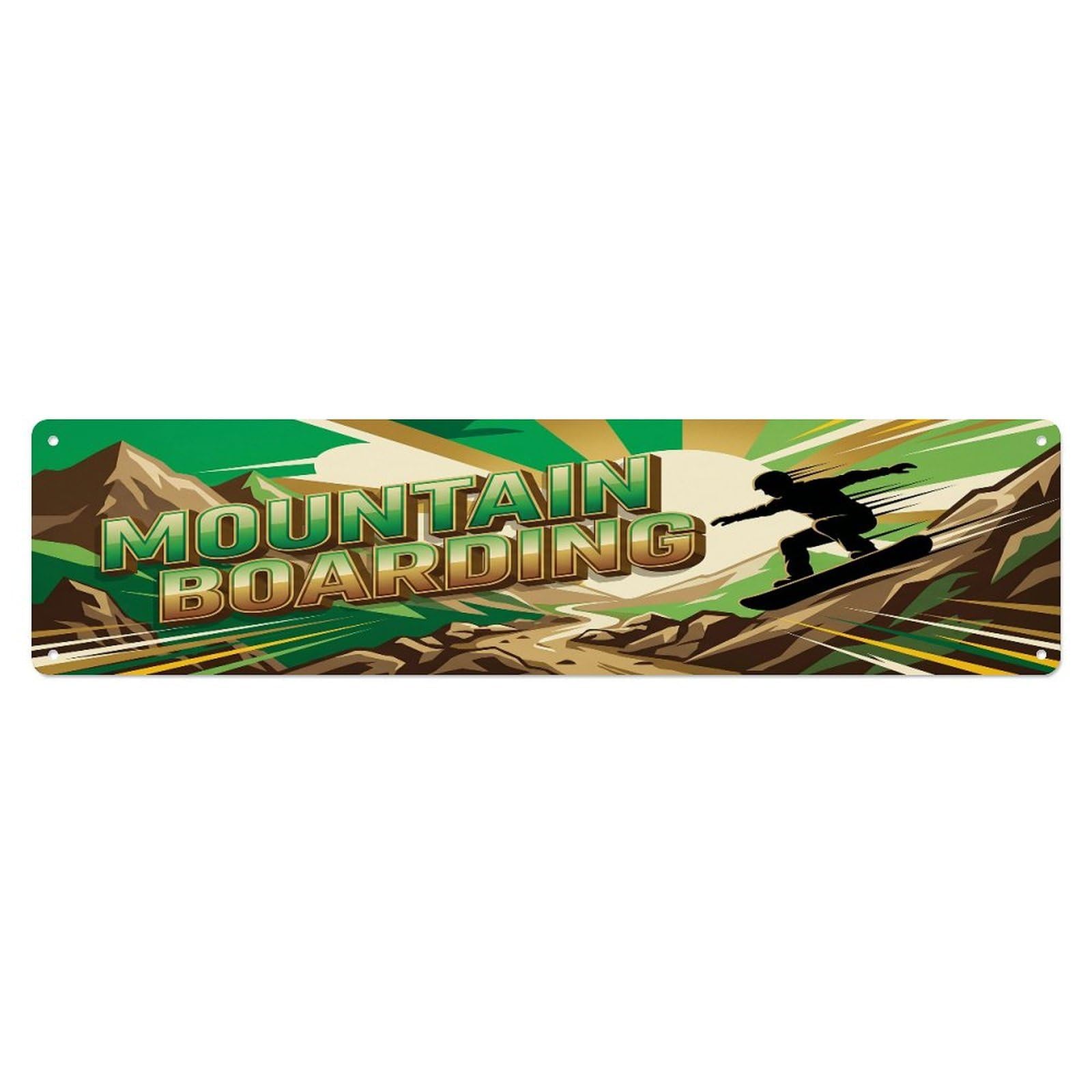 Olhnbad 4X16inch(10X40cm) Vintage Mountain Boarding Outdoor Activity Sports Metal Tin Sign