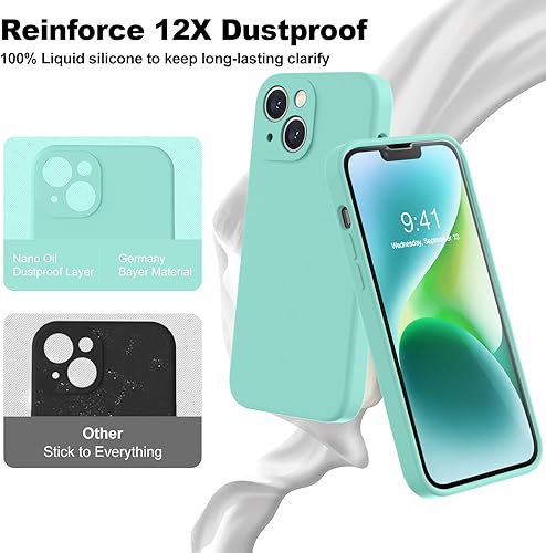 Miniatura 438 de BossKiss Funda compatible con iPhone 14 Pro, silicona mejorada [protección de cámara] [2 protectores de pantalla 9H], forro interior de microfibra