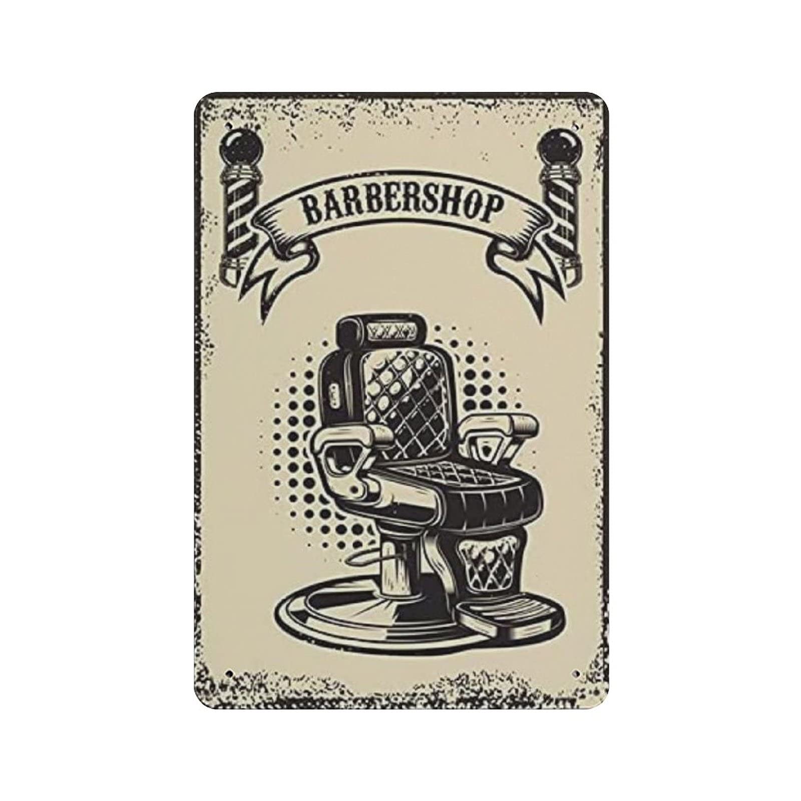 Metal Tin Sign Black Barber Chair Vintage Tin Poster Metal Sign Wall Decoration Country Kitchen Home Garage Decor 12"x8"