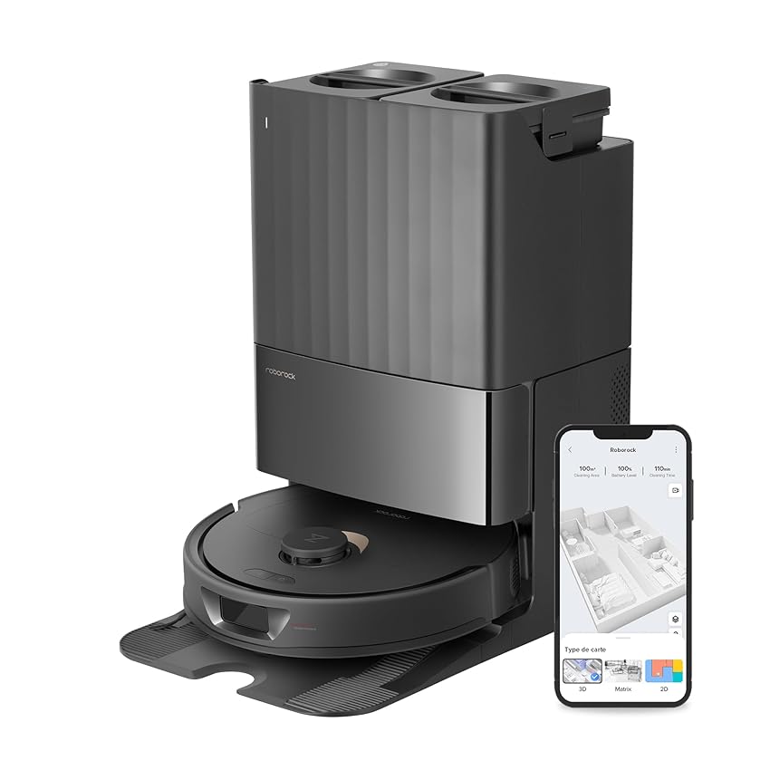Immagine del prodotto roborock Q Revo Aspirapolvere Robot con stazione di aspirazione con funzione di lavaggio, Sistema di aggancio all-in-one, evitamento ostacoli 3D, 5500Pa, Sistema di mappatura multi-livello