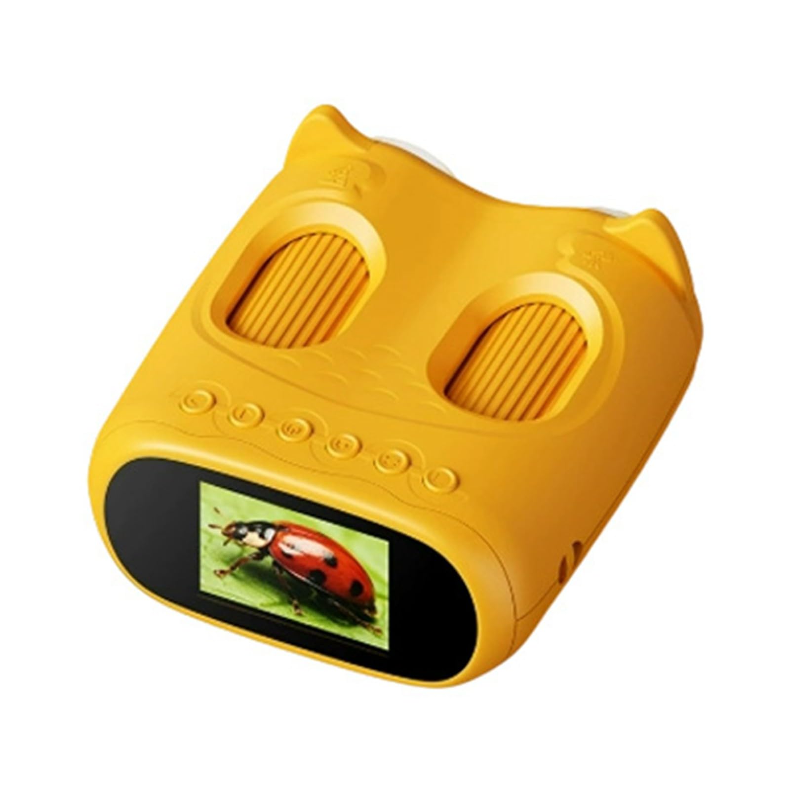 Genérico Juguete Interactivo Telescopio Binocular portátil 2 en 1 para niños con Aumento de 1000x para observación biológica. Producto de Borde. (Yellow, 13. 3x13. 3x5. 3cm)