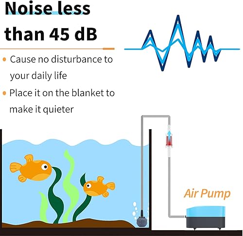 Miniatura 4 de Pawfly ma-60 Silenciosa bomba de aire de acuario para 10 galones con accesoríos válvula y tubo de retención de aire 18 Lmin