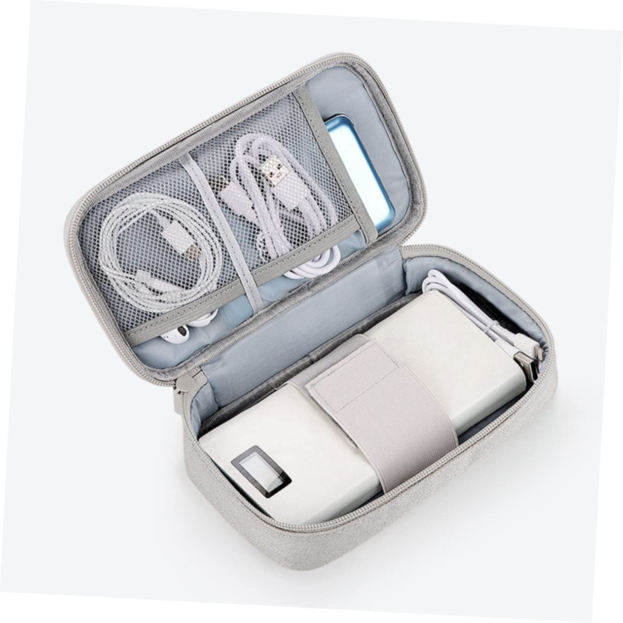 3 Pezzi Organizer Elettronico per Accessori Digitali Custodia da Viaggio Grande Grigia Elegante per Cavi Dati Caricabatterie e Hard Disk Borsa Portatile Protettiva e Compatta con