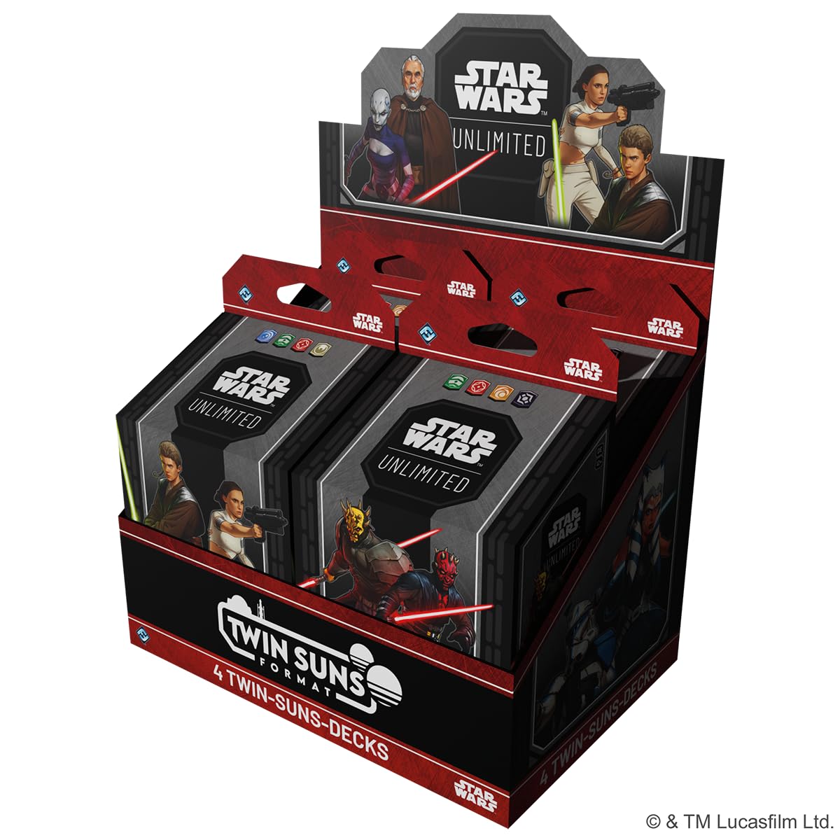 Asmodee, Star Wars: Unlimited Trading Card Game – Twin Suns Deck Display