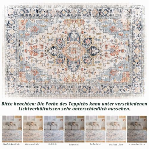 CHOSHOME Waschbarer Kurzflor Teppich Wohnzimmer - 300x400CM Groß Teppiche – Ansicht 2