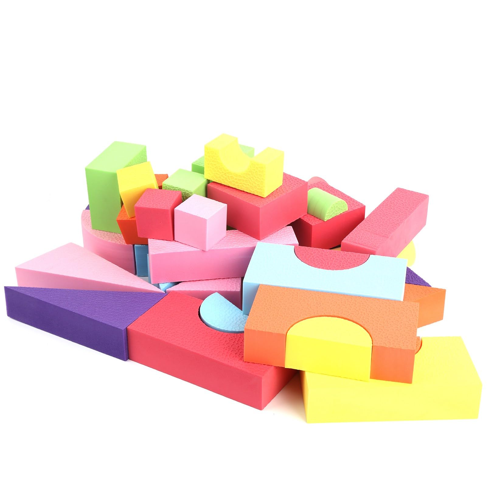 Blocchi di Costruzione in Schiuma EVA Giocattoli Educativi da Costruzione Impilabili Multicolori per Bambini S