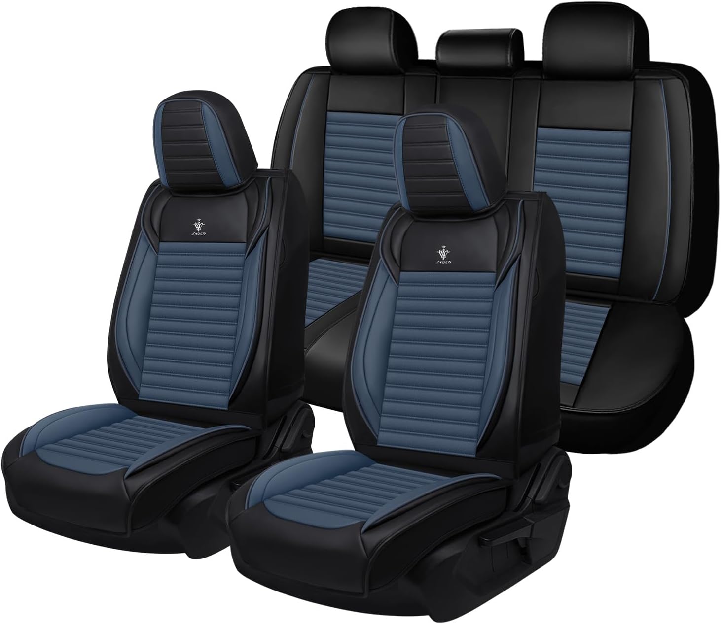 Car Seat Covers Compatible with Ford Explorer 1999-2025 Wear-Resistant Premium Material, Skin Friendly Touch, Zipper Design Seat Cover(Full Set, Black Blue)