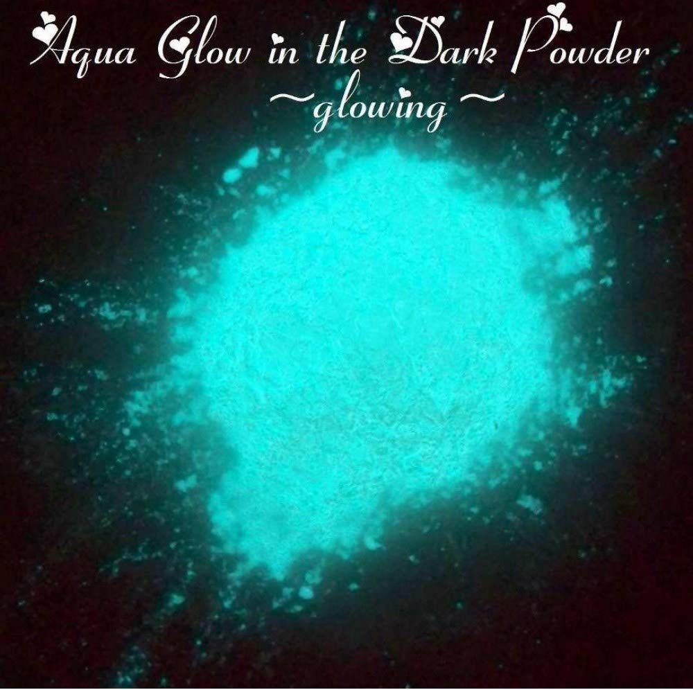 Strontium Aluminate [Premium] Glow in Dark Powder Pigments for Slime, Nails, Hobby, Resin (Aqua - 100 Grams)-image-10