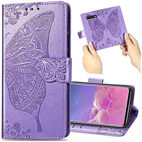 Nadoli Leder Hülle für Xiaomi Mi 9,Retro Schmetterling Blumen Muster Kunstleder Trageschlaufe Ständer Flip Brieftasche Handyhülle Schutzhülle Cover