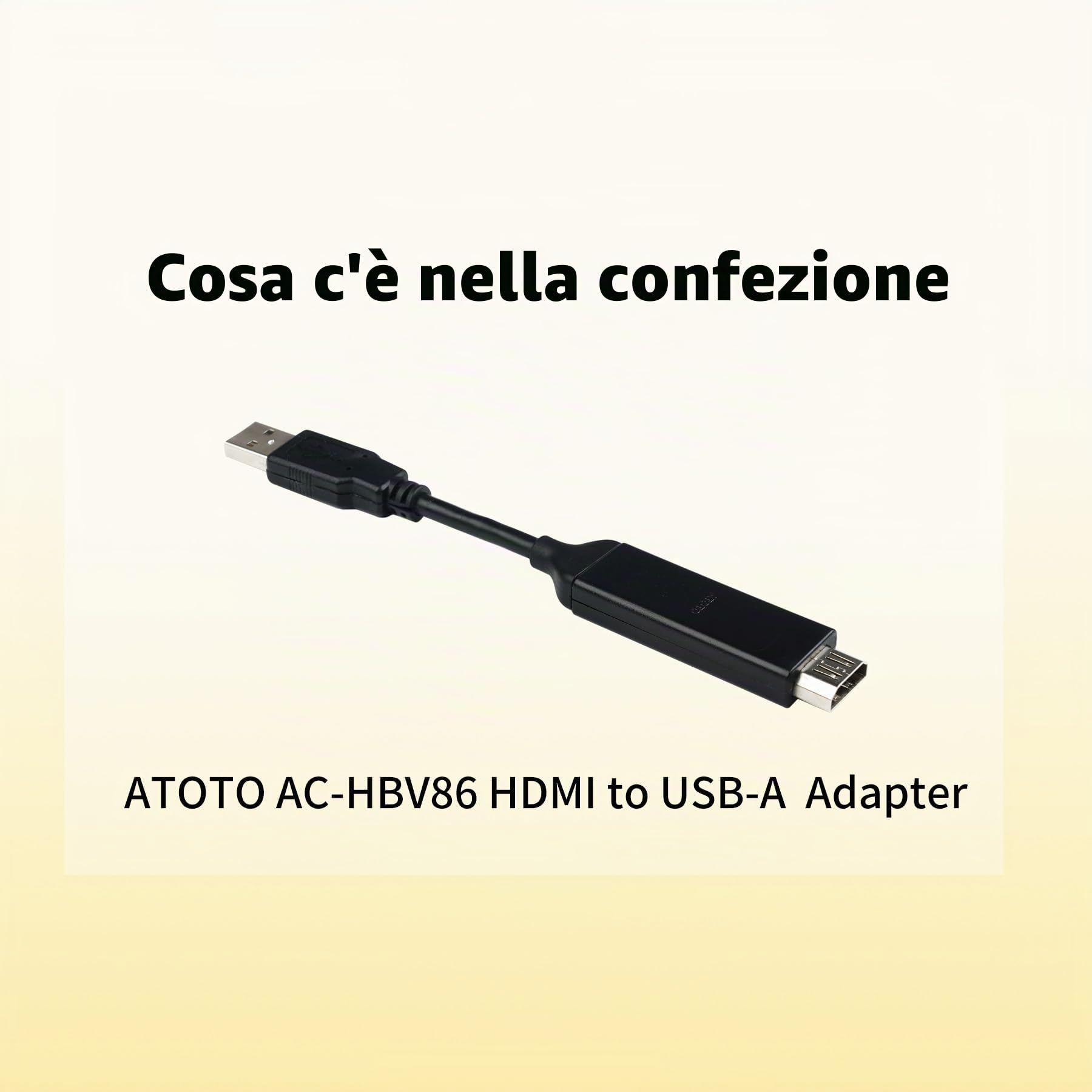 ATOTO AC-HBV86 Cavo adattatore da HDMI a USB A, 13.8cm/5.43 pollici, il collegamento di TV Box/Gamepad a dispositivi Android (serie X10 /P9 / A6 / S8), treaming di Serie TV, Film e Giochi