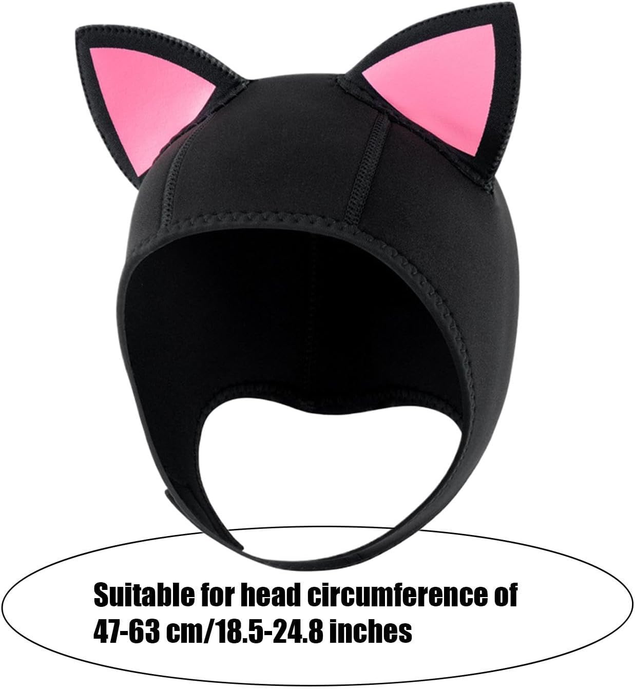 Genérico Neoprene Hood, Thermal Head Cover, Hat with Funny Cat Ears – for Swimming, Snorkelling, Water Sports, Sailing and Kayaking