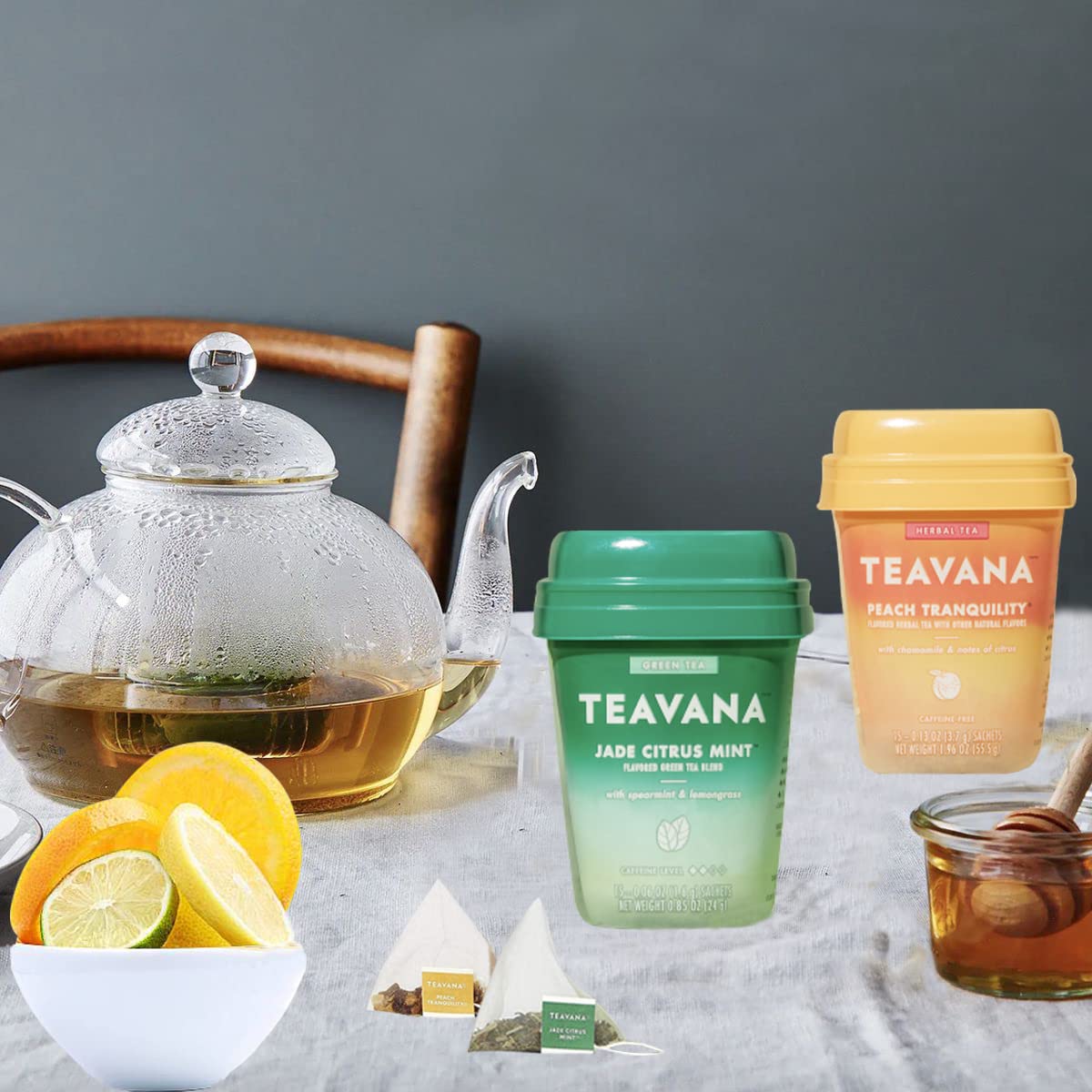 Teavana Peach Tranquility Tea and Jade Citrus Mint Starbucks Medicine
