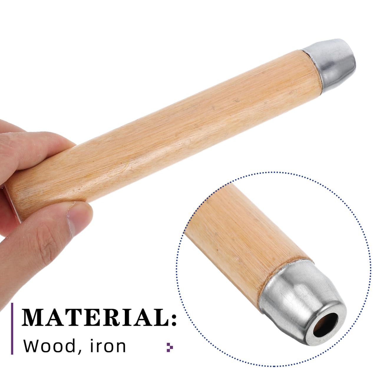 Zerodeko 2 StüCk Holzgriff Rund Mit 8Mm Loch Ergonomischer Massivholz Ersatzgriff FüR Feilen Und MeißEl 6.69In Langer Stabiler Werkzeuggriff Aus Holz FüR Handfeilen Und Handwerkzeuge