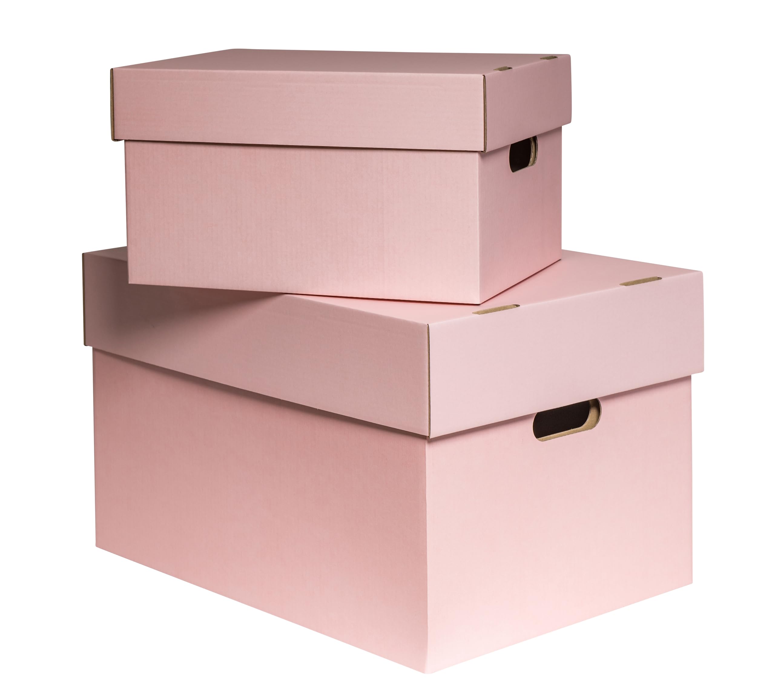 karton-billiger Scatola portaoggetti con coperchio, in cartone, 100% recyling, rosa, 2 misure (12, M - 34 x 25 x 20,5 cm)
