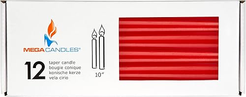 Miniatura 3 de Mega Candles 12 velas cónicas rojas sin perfume, velas de cera vertida a mano de 10 x 78 pulgadas, decoración del hogar, recepciones de boda, baby
