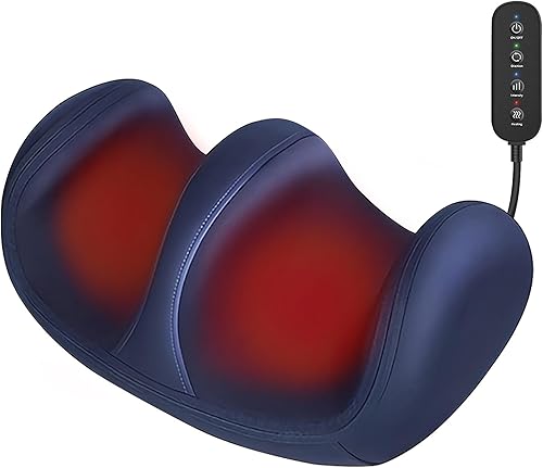 Masajeador de pies y pantorrillas con calor, masajeador de pies Shiatsu para aliviar el dolor, máquina masajeador de tejido profundo con rodillo de