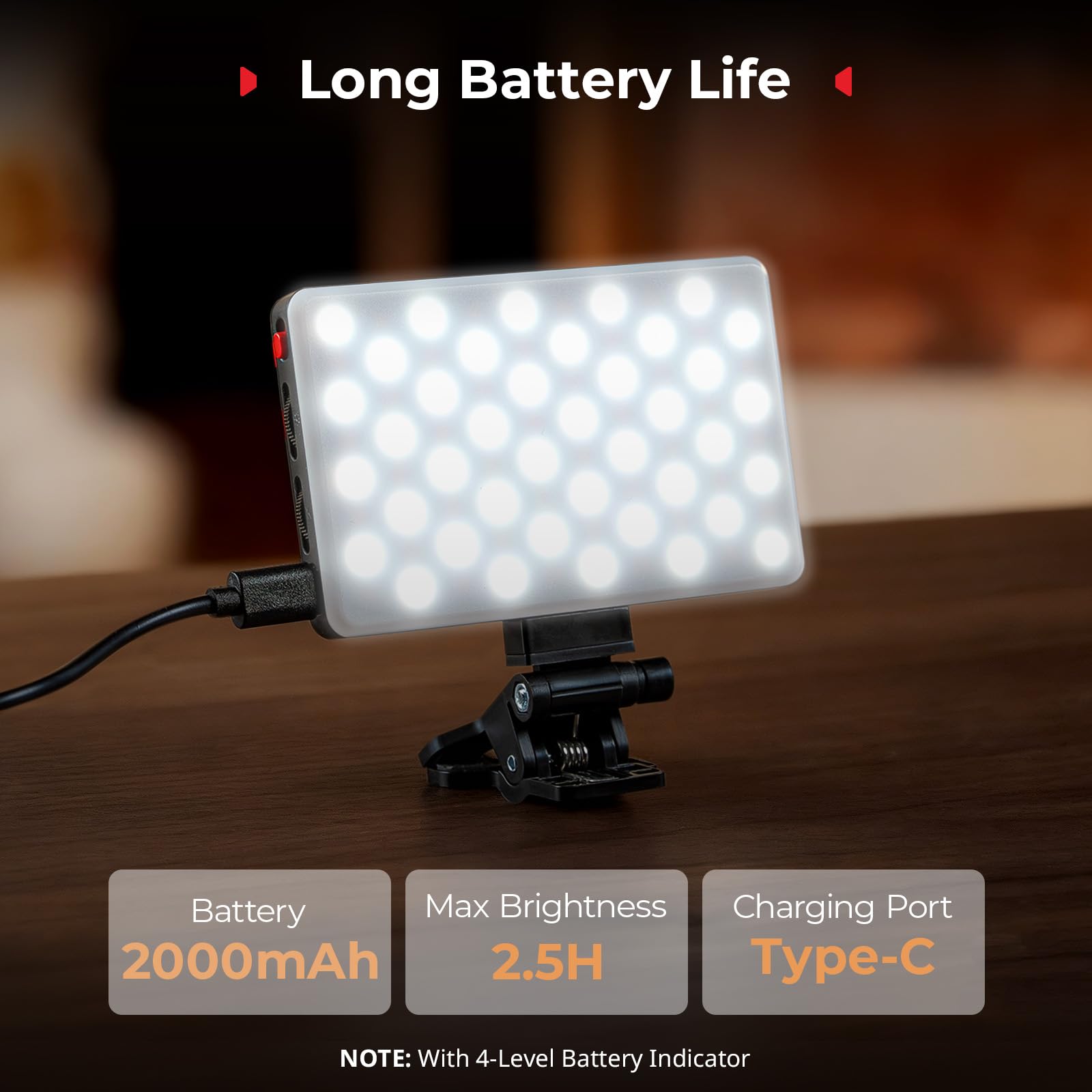 SMALLRIG M3 Luce LED Video Magnetica per Selfie con Clip, 120 LED 2000mAh Ricaricabile CRI90+, 2700K-6500K, Illuminazione di Riempimento Portatile con Clip per iPhone, iPad, Fotocamera/Laptop - 5505