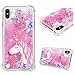iPhone Xs Max Case 6.5", Liquid Glitter Case Bling Shiny Sparkle Flowing Moving Love Hearts Cover Clear Ultral Slim Protective TPU Bumper Shockproof Drop Resistant Quicksand Case for iPhone Xs Max