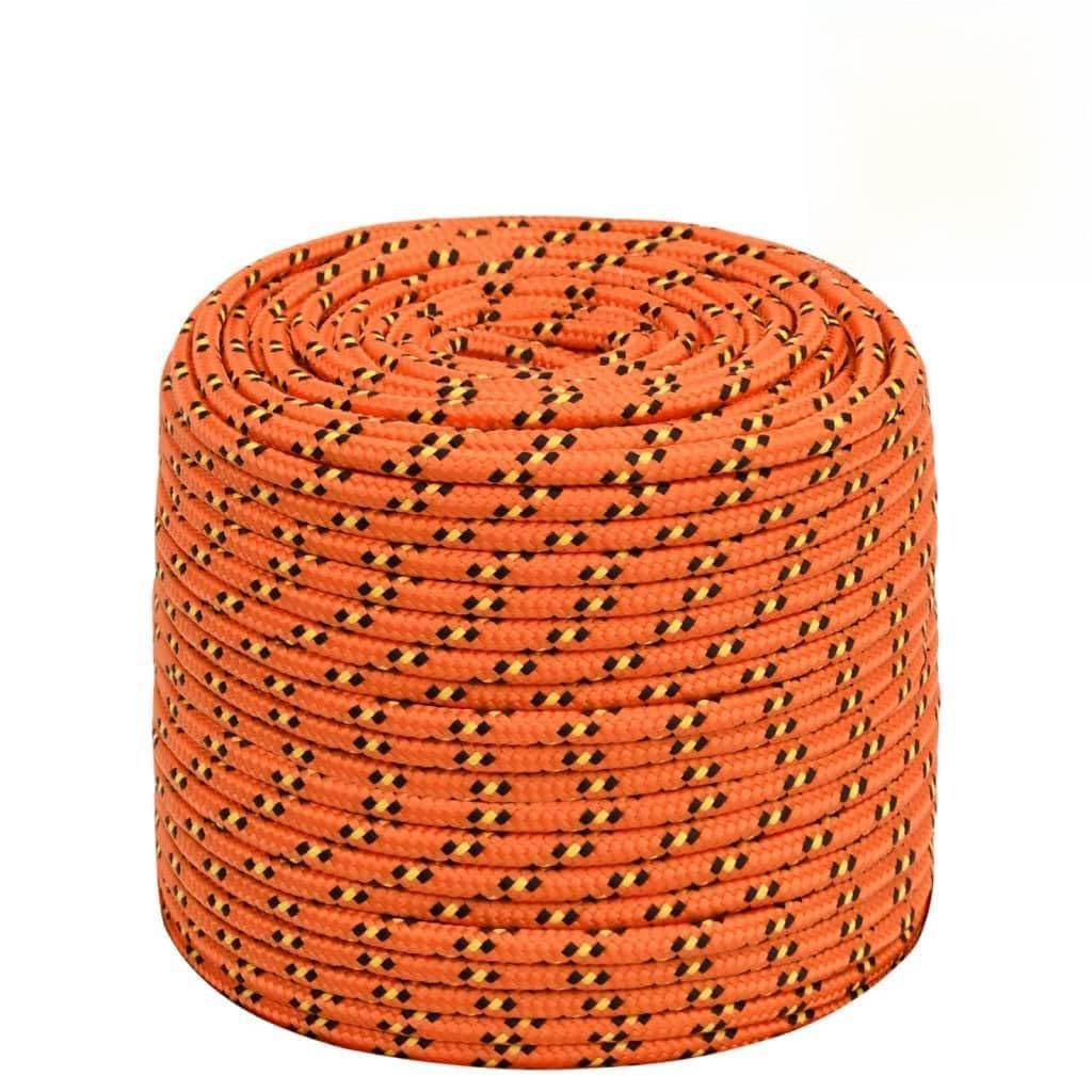 Bootsseil Orange 8 mm 25 m Polypropylen Robustes Seil für Bootsleine, Camping, Befestigung und Ziehen mit hoher Bruchfestigkeit und vielseitiger Anwendung