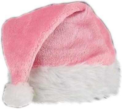 blinkee Pink Stylish Fluffy Fur Santa Christmas Plush Hat