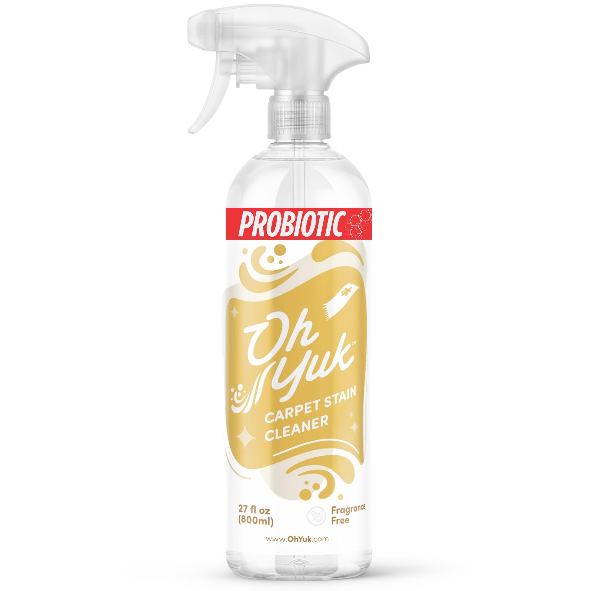 Oh Yuk Probiotic Carpet Stain Cleaner, Rug &amp; Upholstery Spray, Unscented
