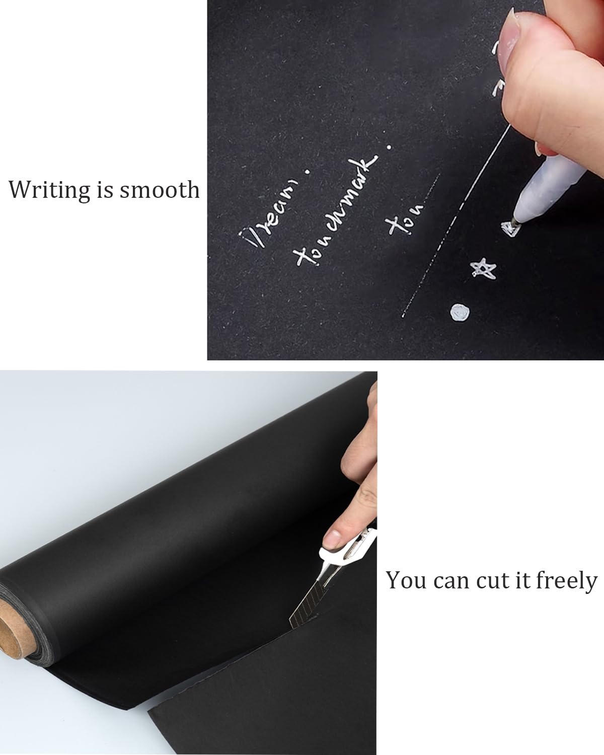 Rotolo Carta da regalo, Carta Kraft 30cm,Carta Imballaggio per Confezioni Regalo, Artigianato,Decorazione (Nero, 10M)