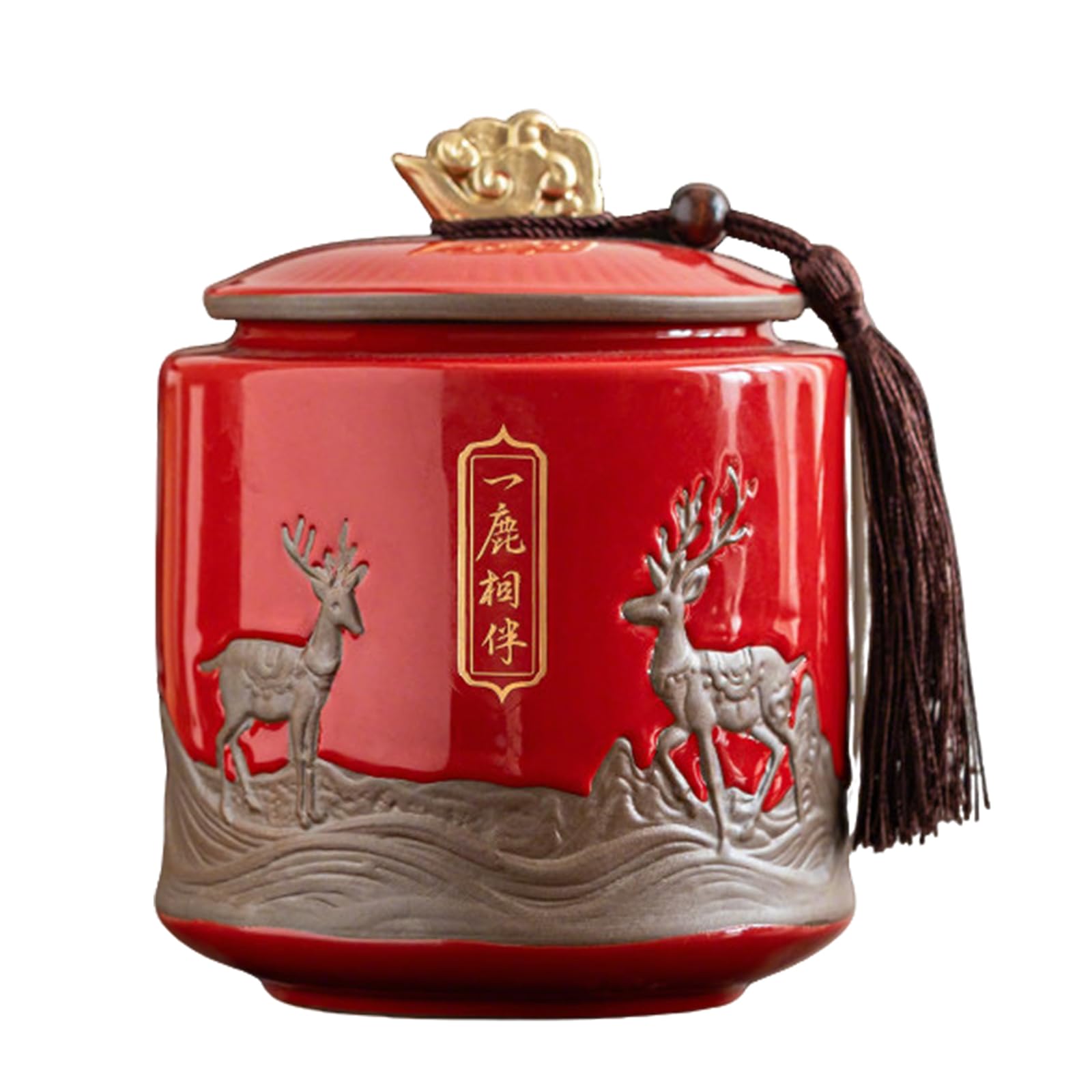 Upgbrf G Airtight Ceramic Tea Canister Art Jar 900Ml Capacity Hand-Painted Decorative Kitchen Storage Jar Unique Cultural,