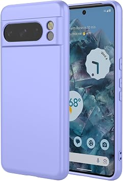 Case for Google 8 Pro,Liquid Silicone Case,Anti-Scratch Soft Microfiber Lining,Full Body Protective Phone Cover for Google Pixel 8 Pro,Purple
