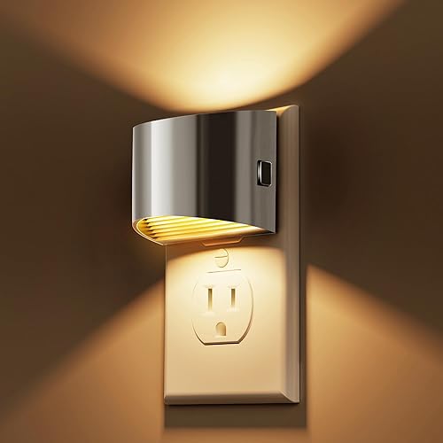 Miniatura 8 de L LOHAS LED Luces nocturnas que se enchufan a la pared, luces nocturnas para niños con 8 colores RGB, sensor integrado del atardecer al amanecer,