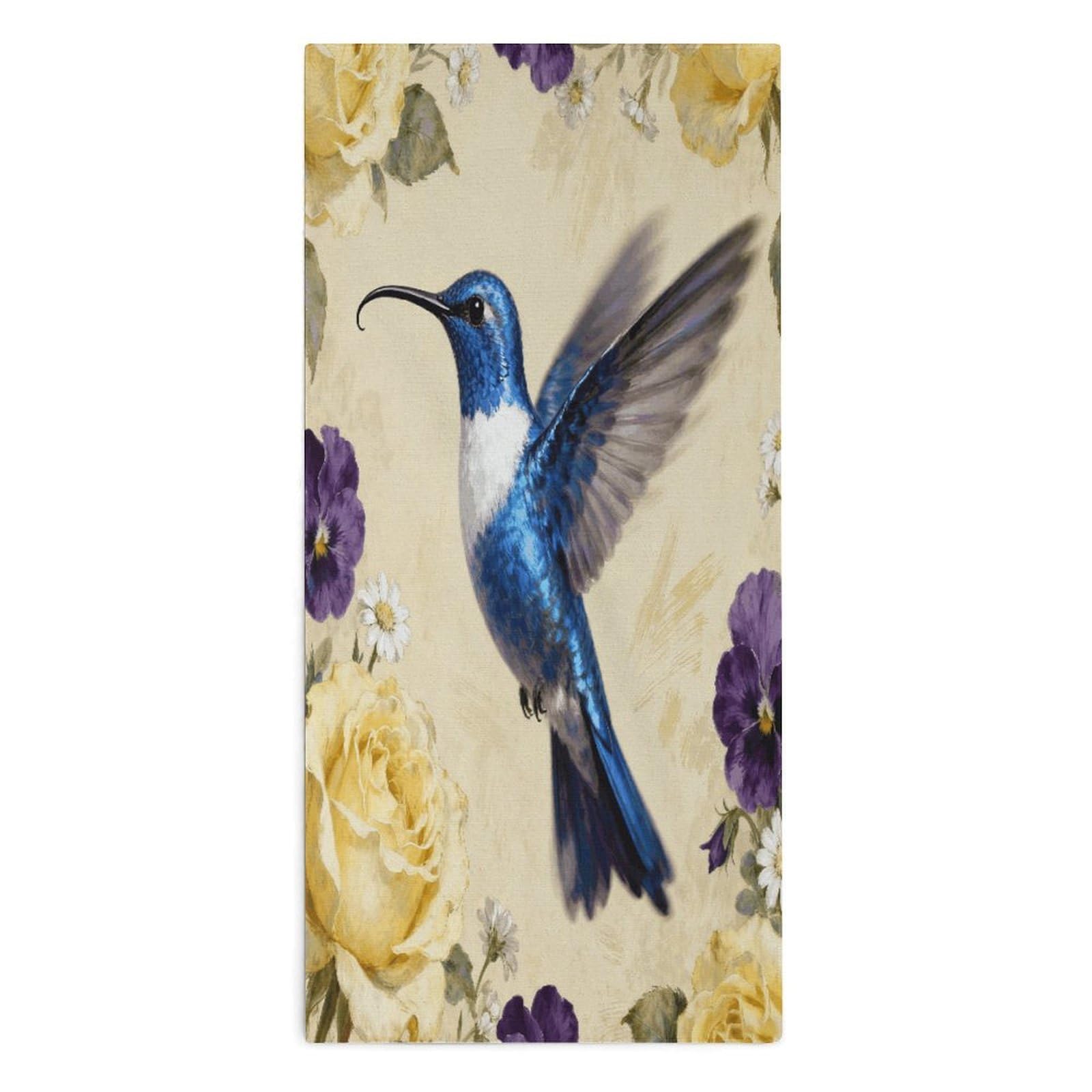 YUXBVKRS Elegant Floral Bird Art Hand Towels for Bathroom 14x29 Inch