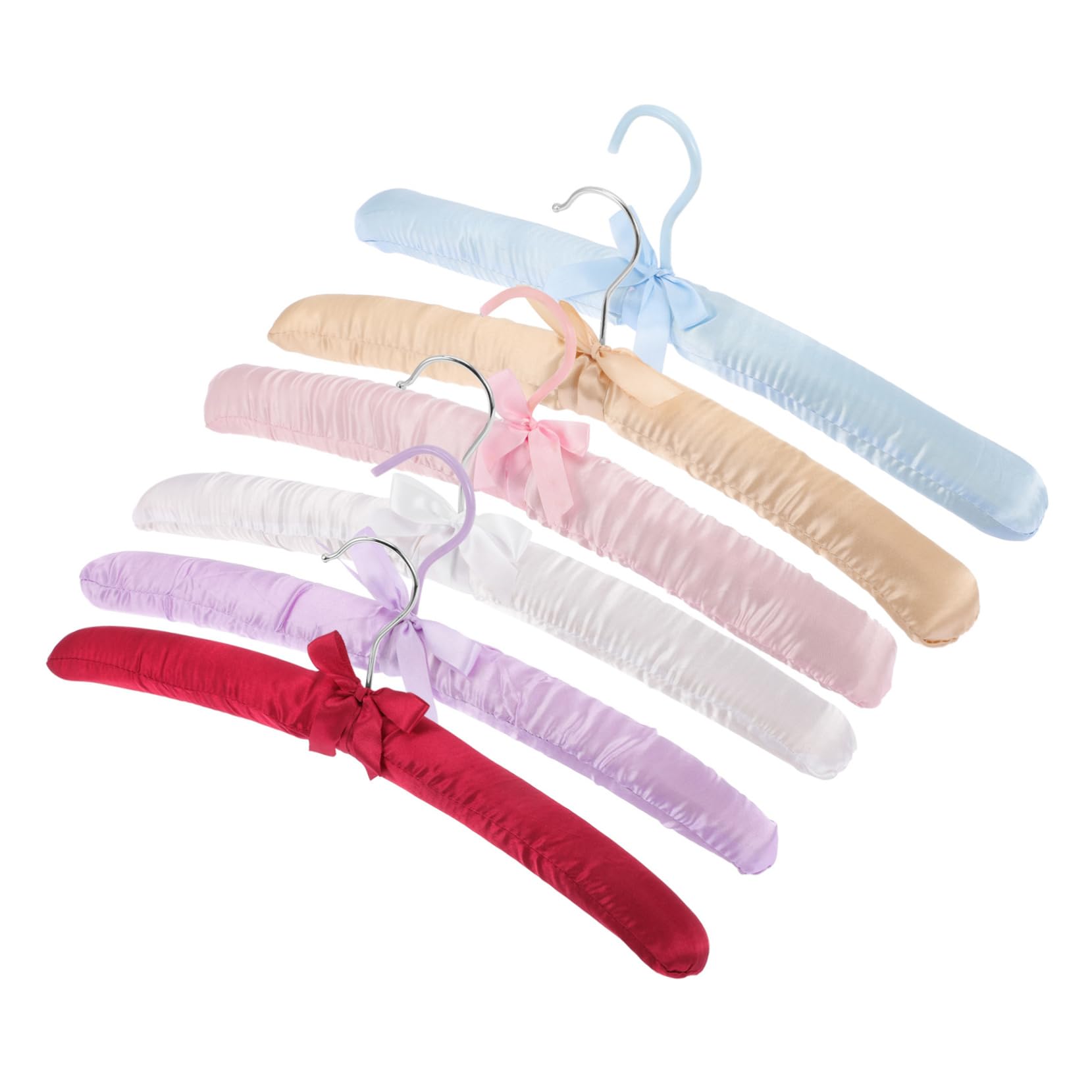 Levemolo Embroidered Padded Hangers Set of 6 Satin Finish Prevents Shoulder Marks on Clothes