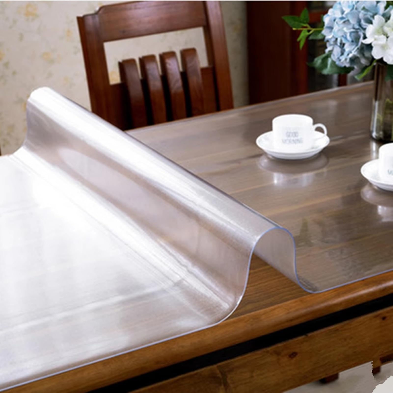 Protezione per Tavolo trasparente,Tovaglia Plastificata Rettangolare PVC Glassato,Copri Tavolo Impermeabile,Pellicola Antimacchia,protettiva Per Cucina,Copertura Scrivania (3mm,60x120cm)