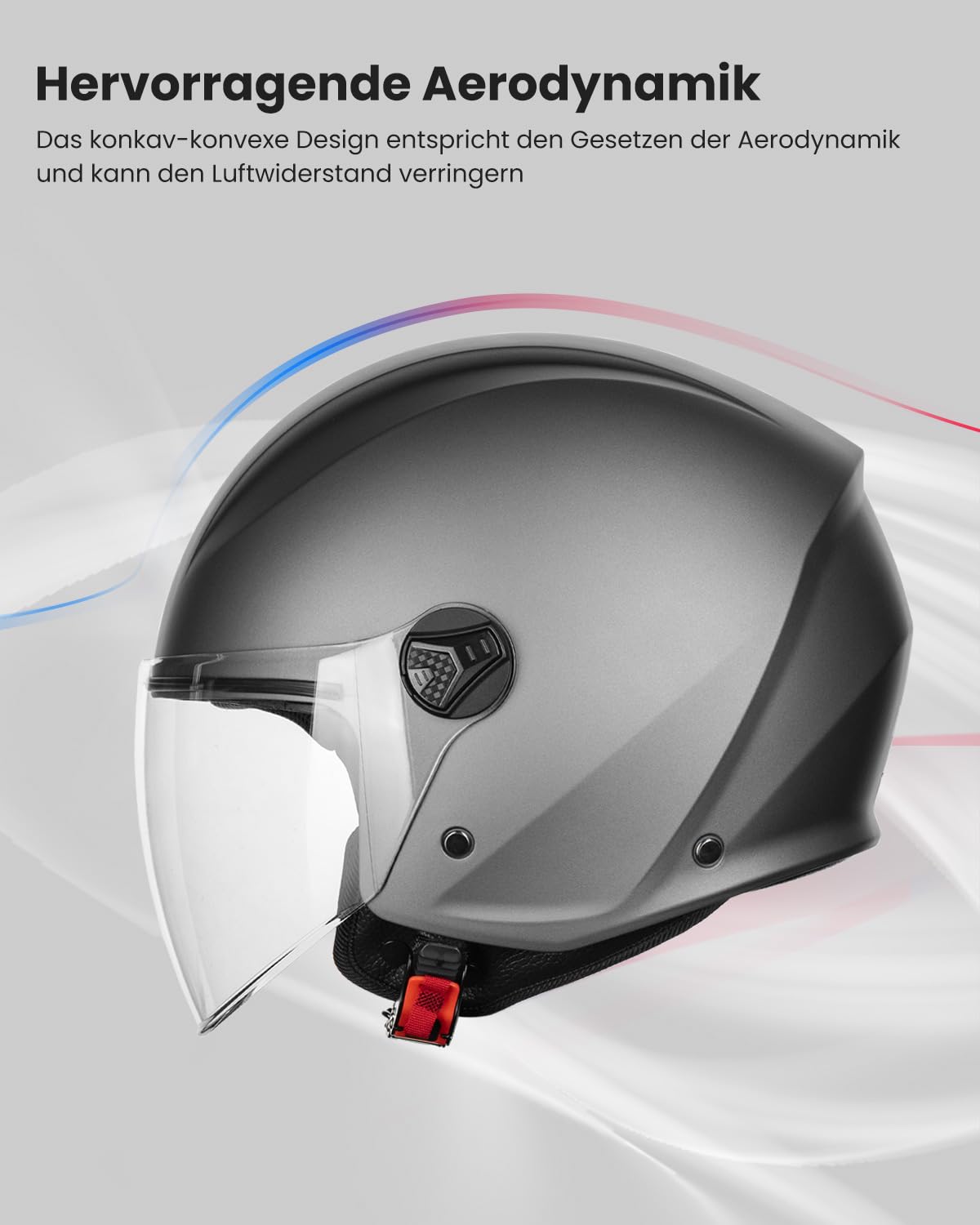ILM Motorradhelm Retro Herren Damen Jethelm ECE2206 Modell WT506