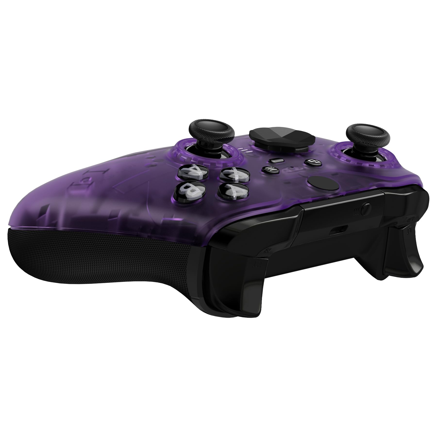 eXtremeRate Cover Frontale per Xbox Elite Series 2 Controller Model 1797,Custodia Scocca Ricambio per Xbox Elite Series 2 Core Joystick con 2 Anelli,Senza Controller-Trasparente Viola