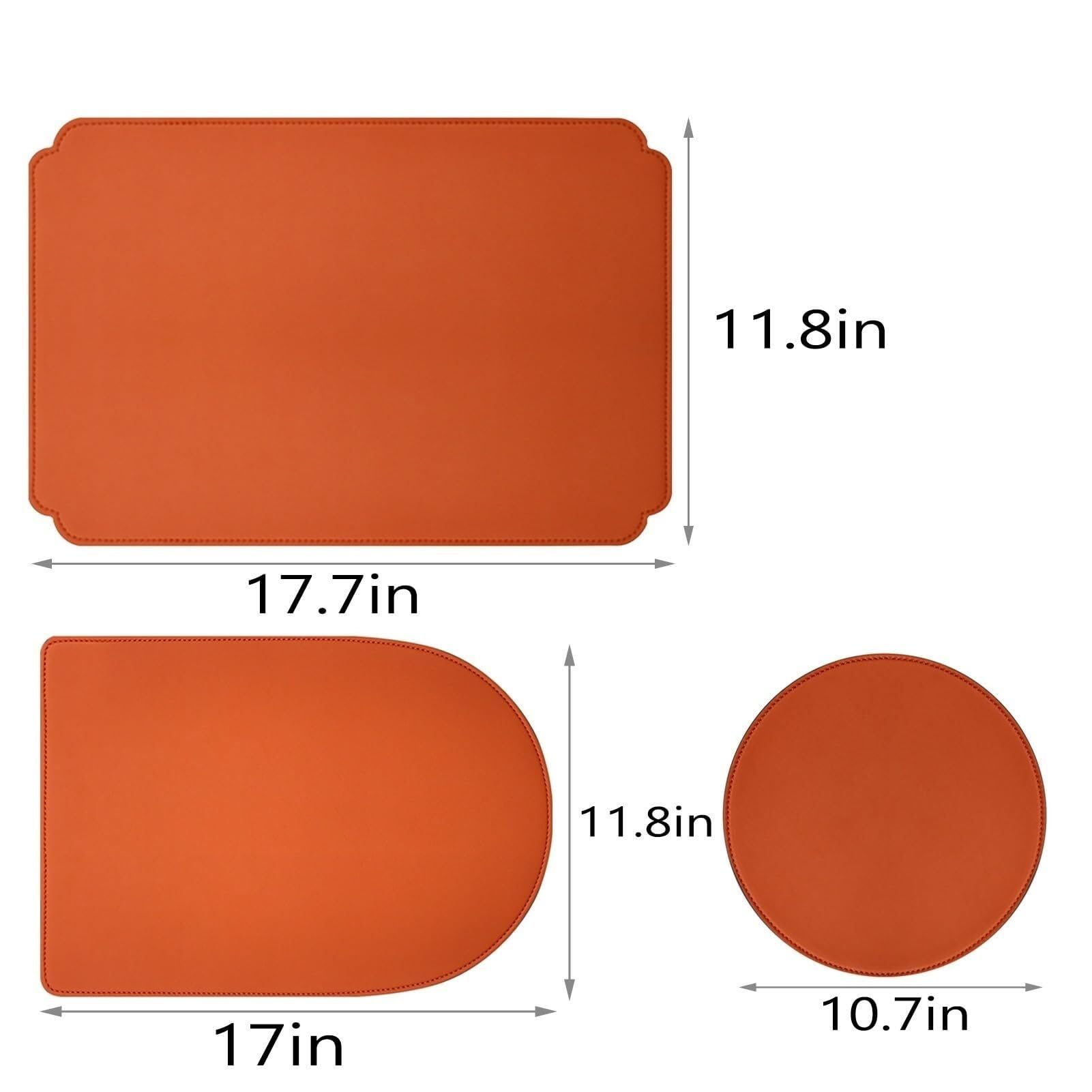 Salvamanteles Salvamanteles, Manteles Individuales de Piel sintética de PU (Paquete de 4, 6 y 8), Multicolor, Varios tamaños(Khaki,Semicircle-Set of 8)
