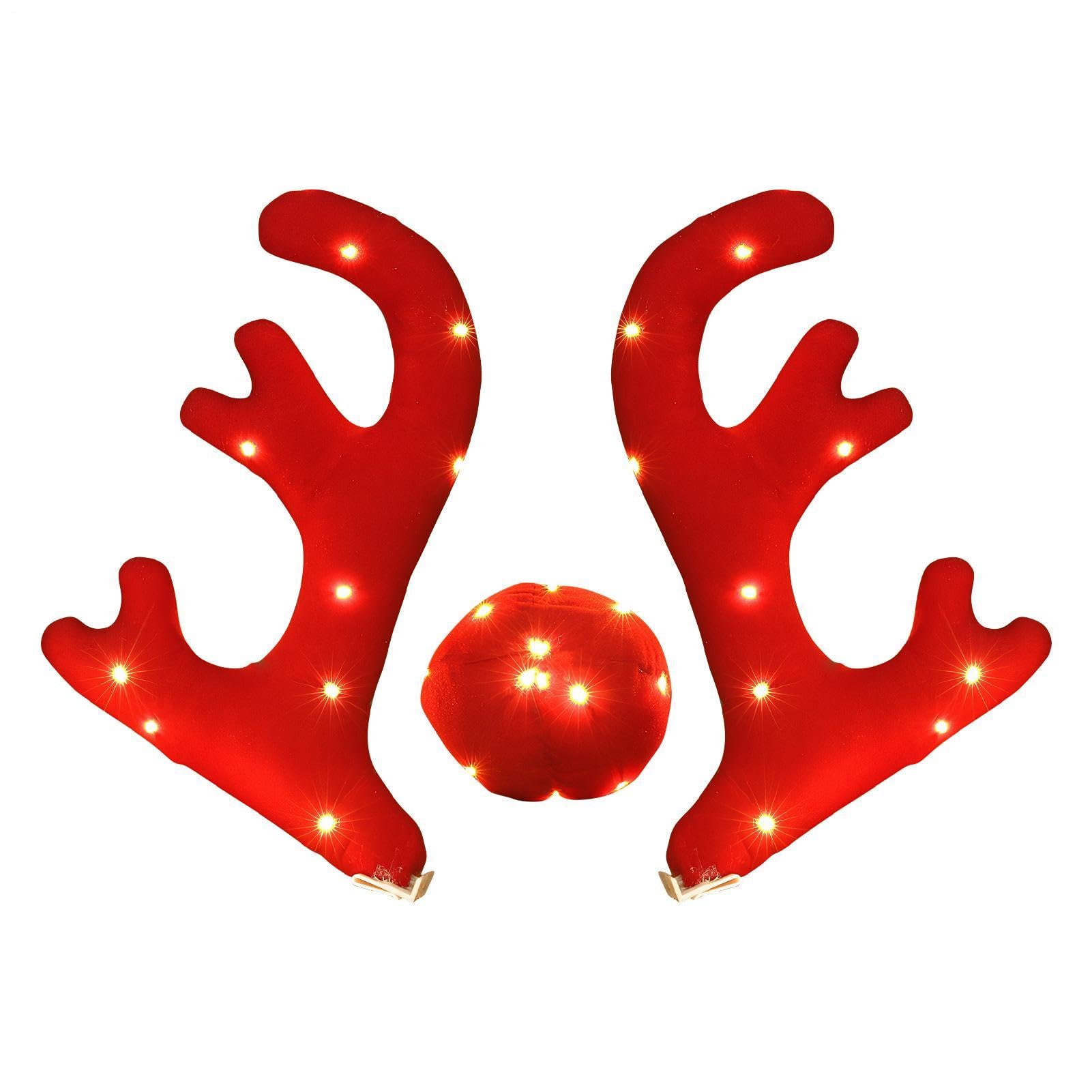 Kit Cornes de Renne pour Voiture Jolies décorations Lumineuses de Noël pour