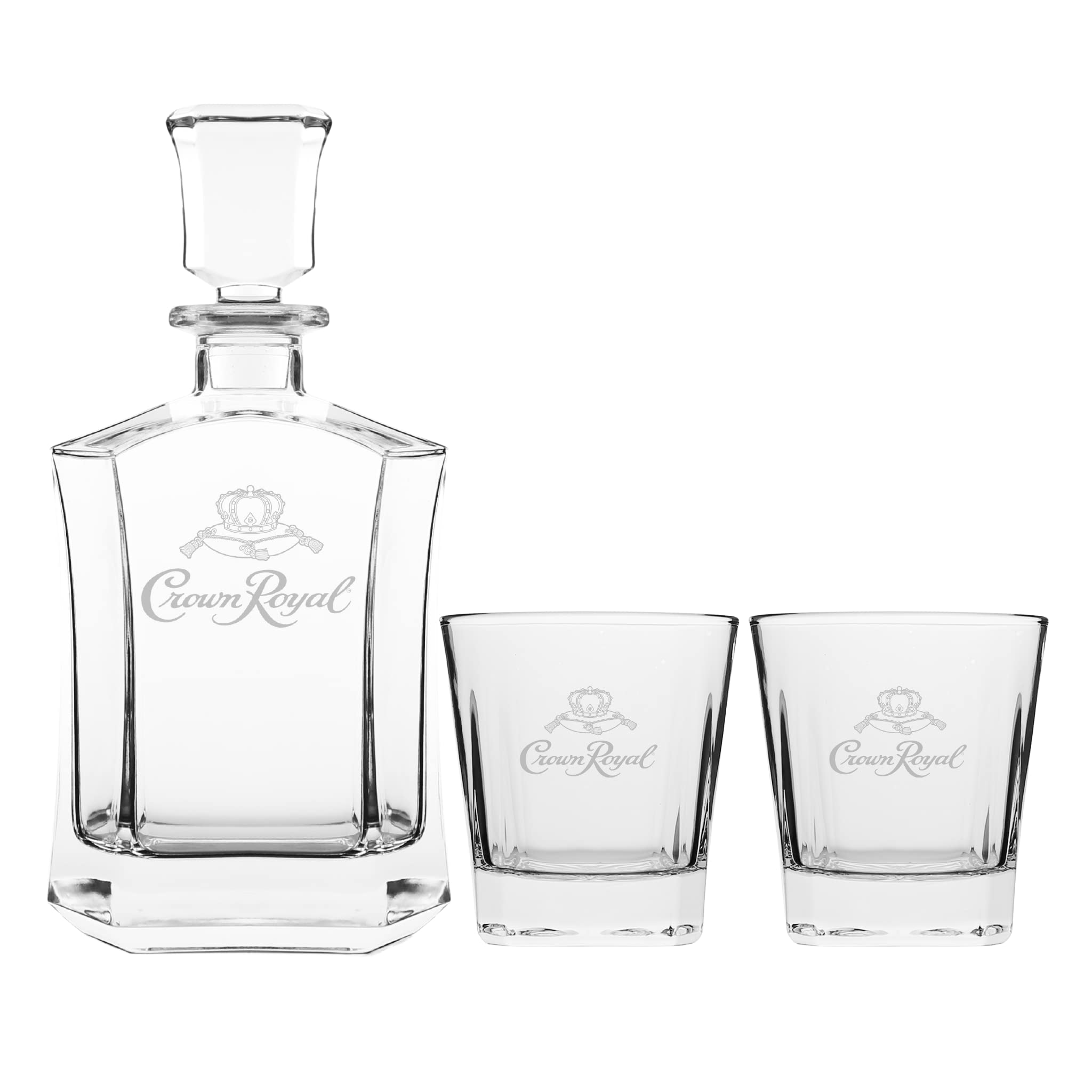 Buy Crown Royal Whiskey Decanter Set With 2 Drinking Glasses Whiskey 