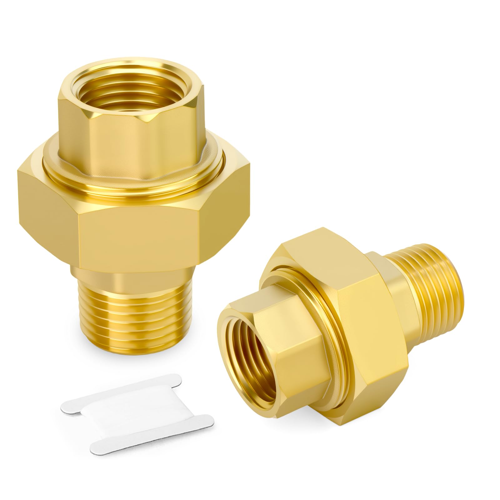 2 raccordi in ottone, 1" NPT maschio x 1" NPT femmina | Giunto per tubo fuso per carburante/aria/liquido/olio/gas