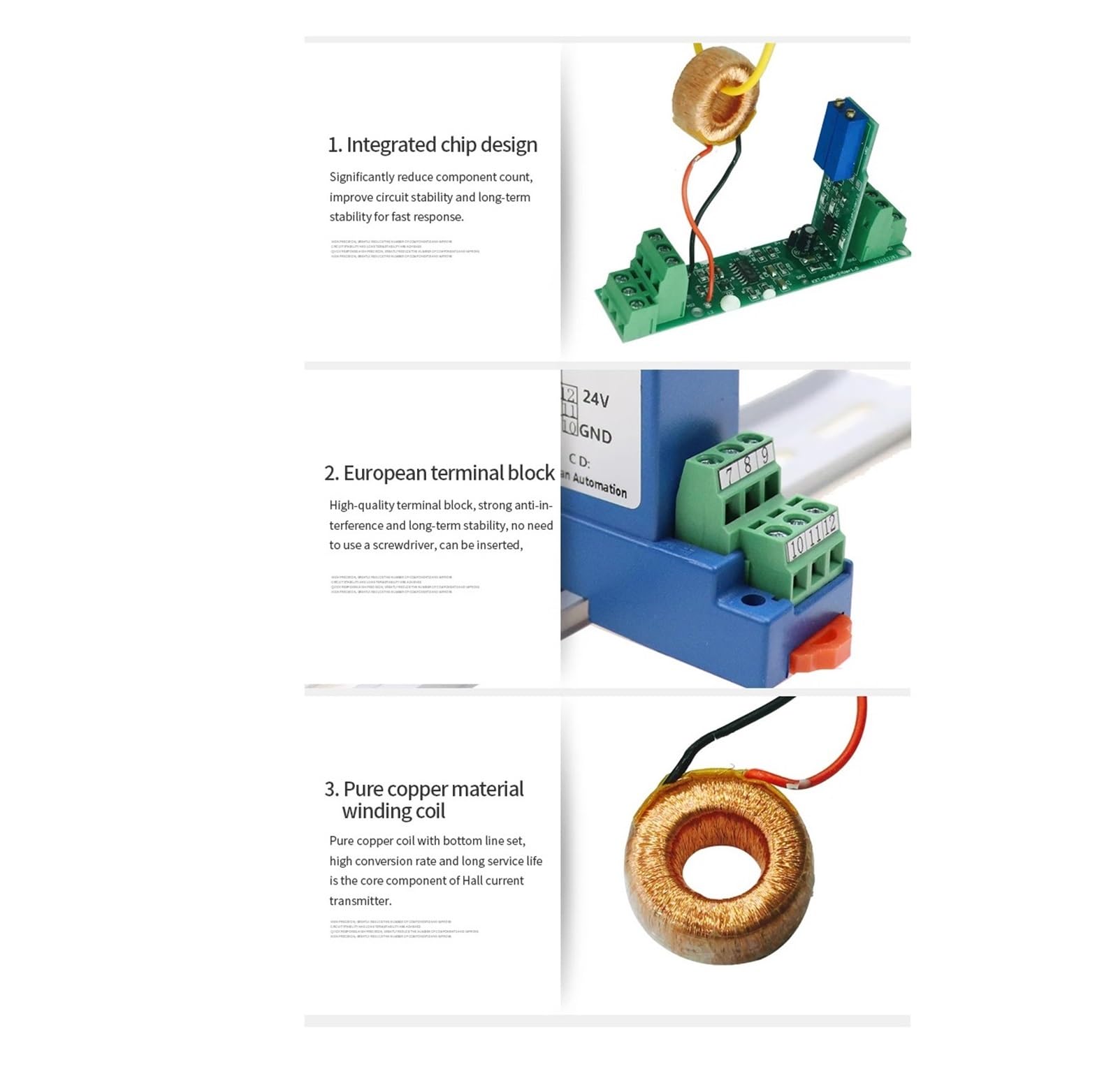Sensor/Wandler/Gleichstromtransmitter Industrieller Stromsensor Wechselstrom-Fehlerstromsensor Stromtransmitter