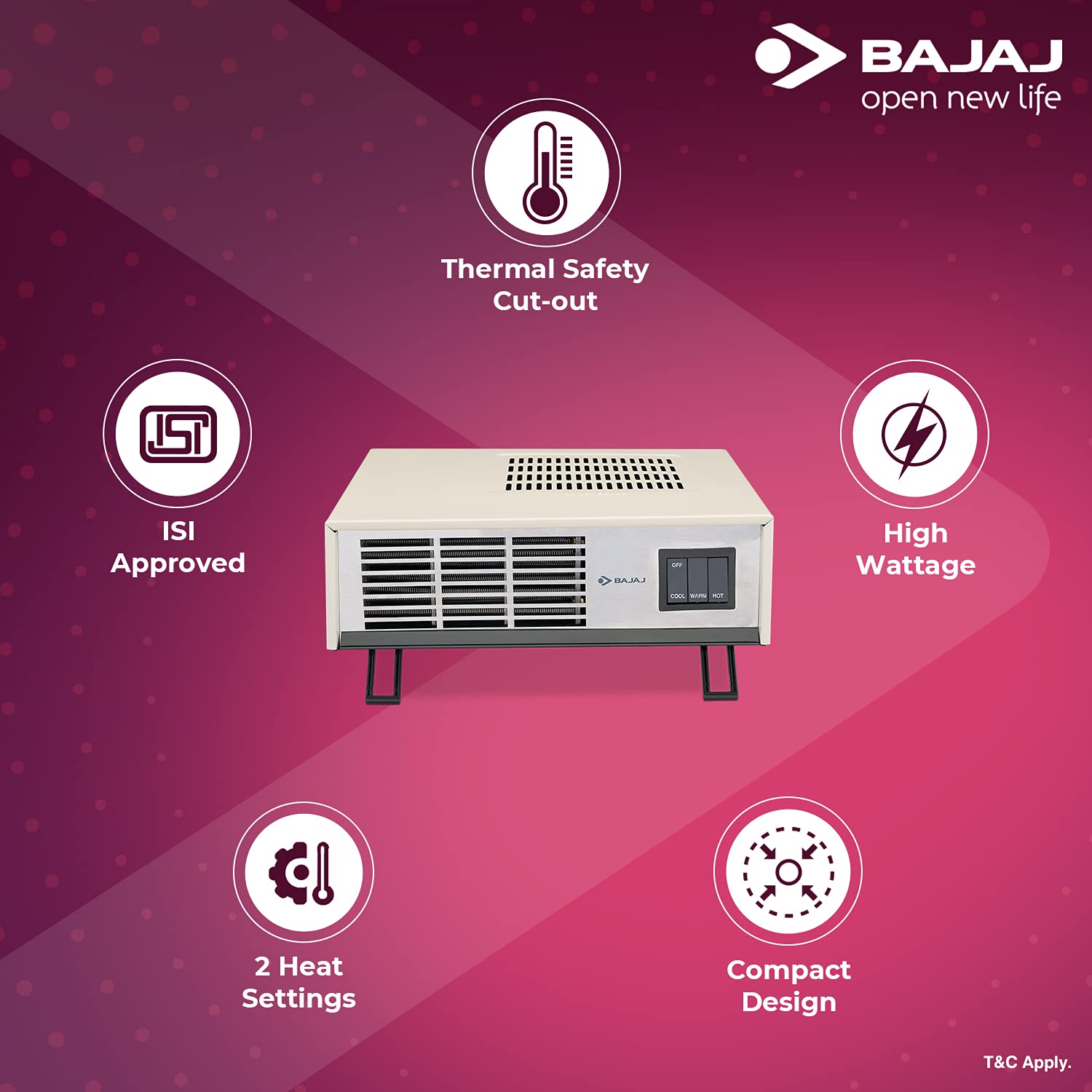 Bajaj Blow Hot 2000 Watts Fan Heater – (White/Black) : Amazon.in: Home u0026  Kitchen