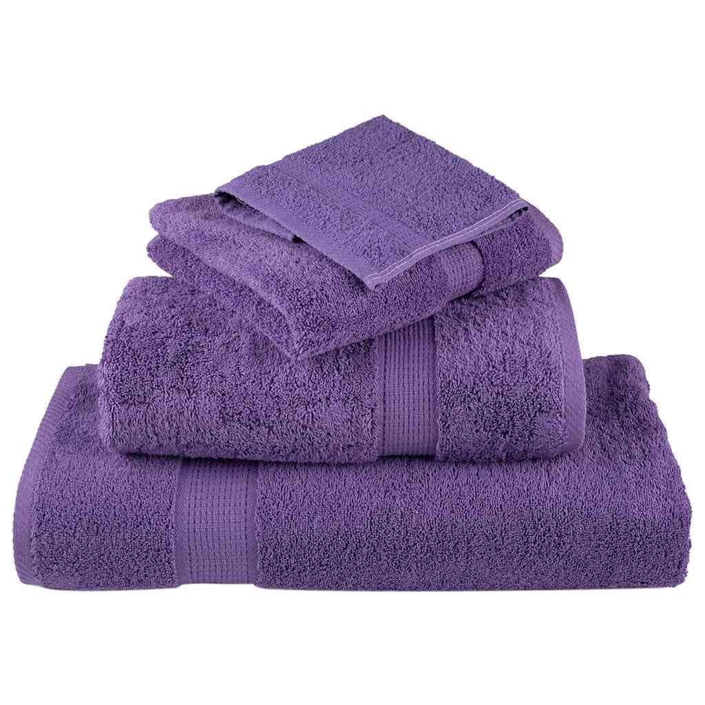 vidaXL Toallas Premium SOLUND 4 Unidades Morado 100x200 cm 600 gsm