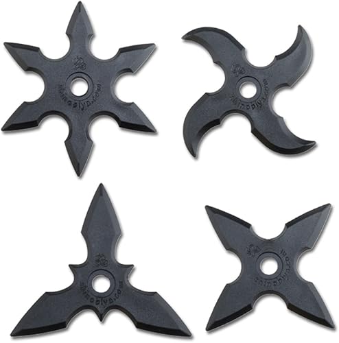 Estrellas de goma negras decorativas ninja