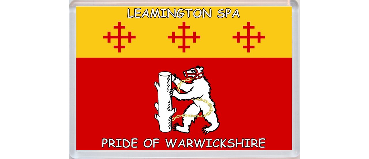 Baked Bean Store Leamington Spa - Pride Of Warwickshire Flag - Jumbo Fridge Magnet
