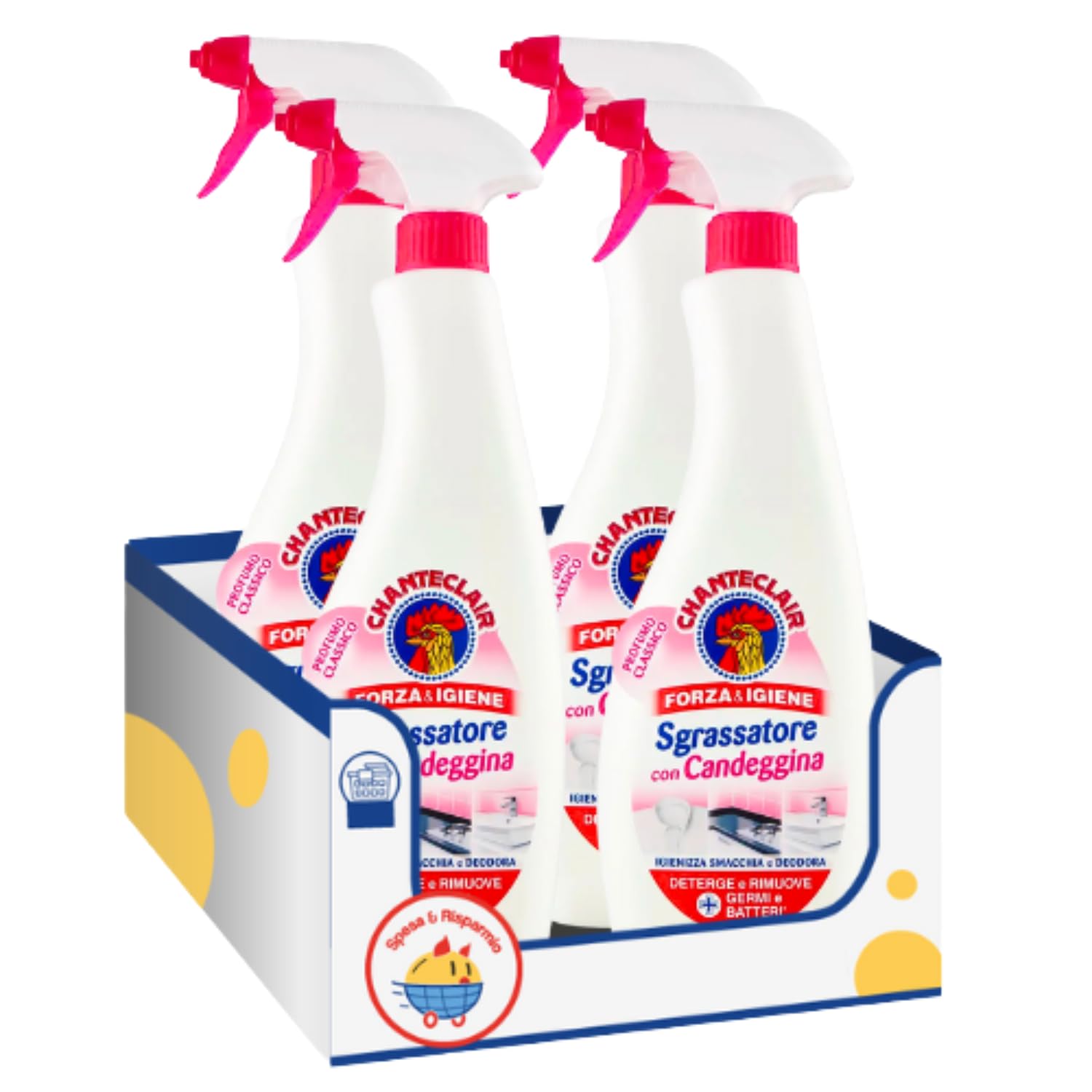 Chanteclair Sgrassatore Con Candeggina Spray Bagno Bipacco 625 Ml