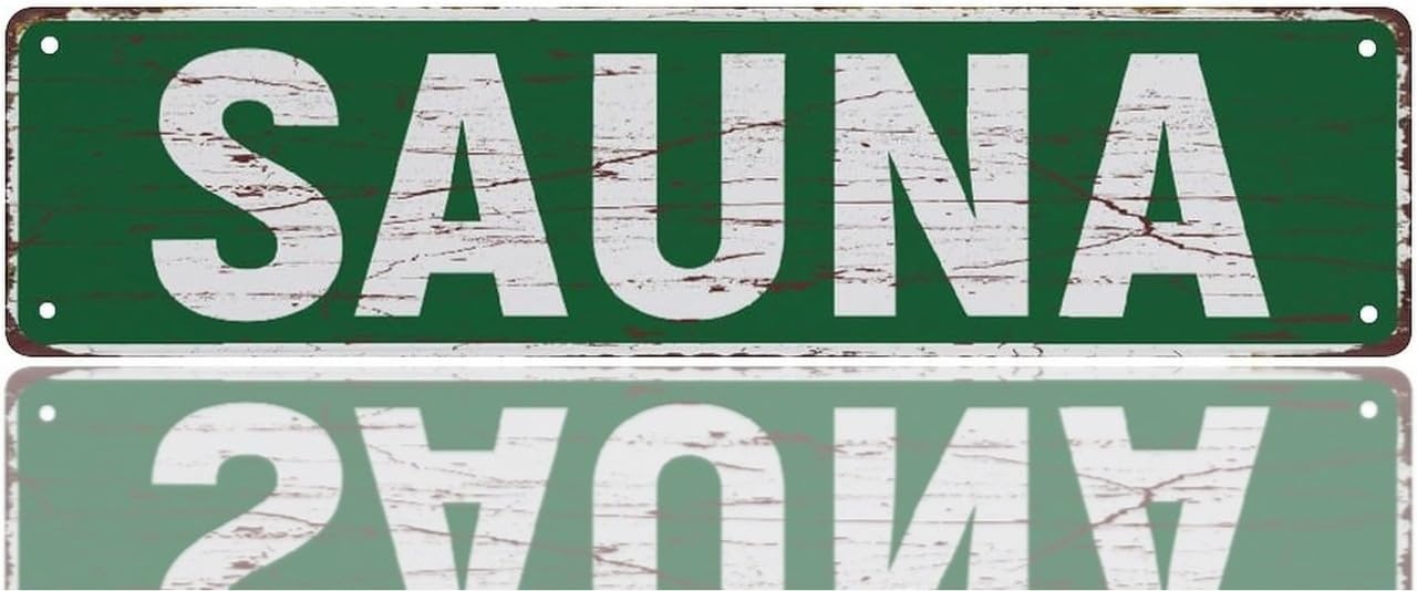 Sauna Vintage Metal Sign Retro Metal Plaque Bar Pub Poster Wall Art Decor Tin Sign 4x16 Inch